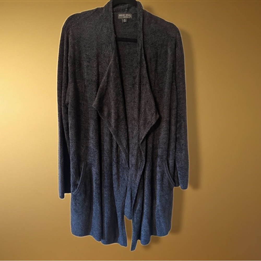 Barefoot Dreams Regular CozyChic Lite Ribbed Island Wrap Cardigan NWOT 1X Black